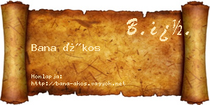 Bana Ákos névjegykártya